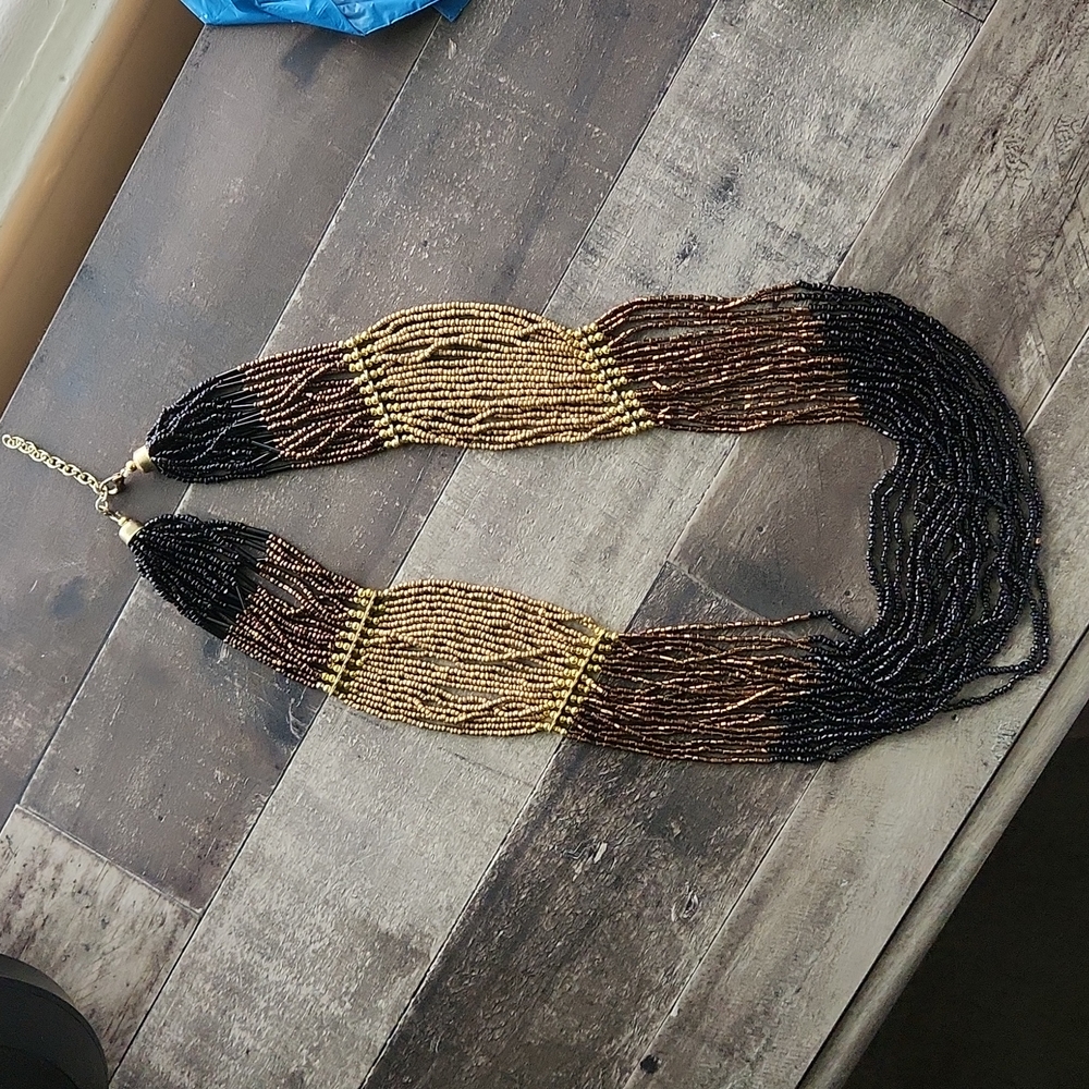 Vintage Glass Bead Statement Necklace